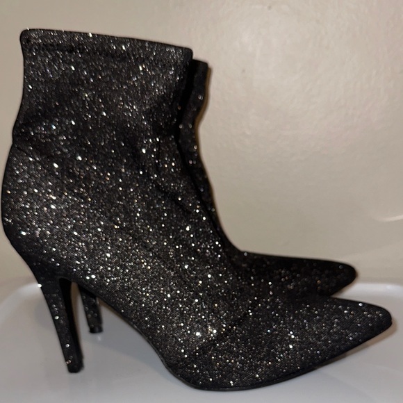 Brash Shoes - Brash Black Sparkle Heeled Boots